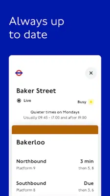 TfL Go Live Tube, Bus & Rail android App screenshot 2